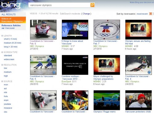 bing videos search