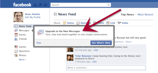 facebook email. How Do I Get The New Facebook Messages?