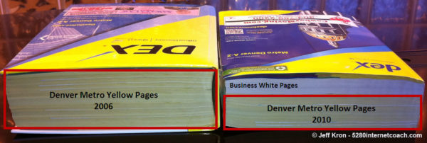 Yellow Pages Books Shrinking Over Time - photo by Jeff Kron, used by permission.