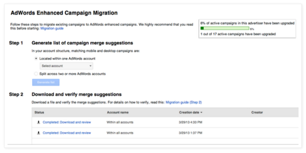 DoubleClick enhanced campaigns migration tools