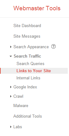 Webmaster Tools Links List - New Navigation