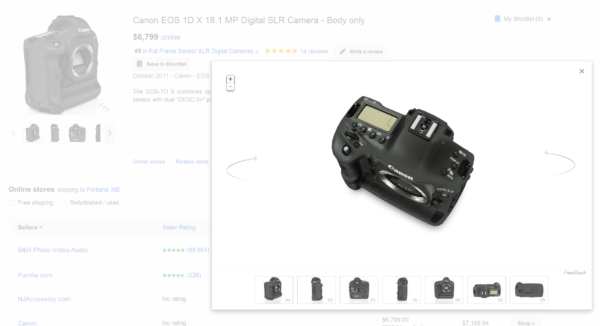 Google Shopping 360 Degree Views