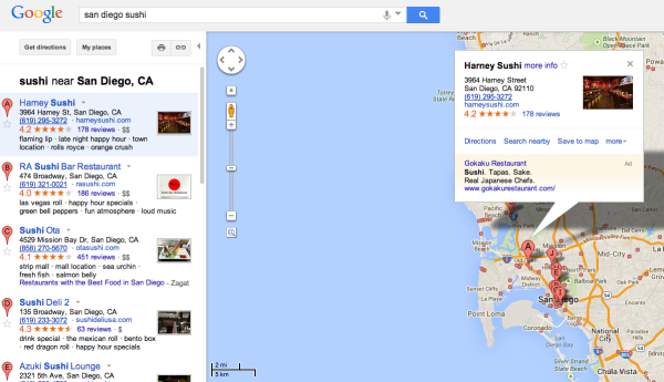 Old Google Maps UI