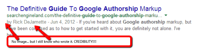 Google listing without authorship profile photo