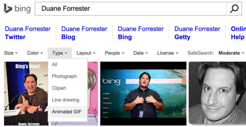 ... , Bing will filter the images by only those that are animated GIFs