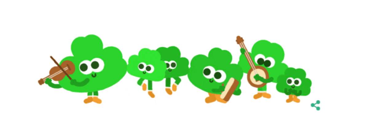 St. Patrick's Day Google Logo Brings Dancing Shamrocks To The Homepage
