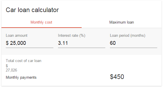 google-car-payment-calculator