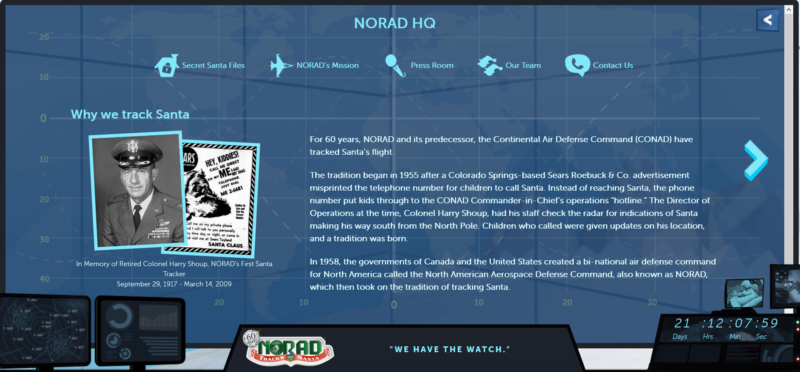 NORAD Santa Tracker history
