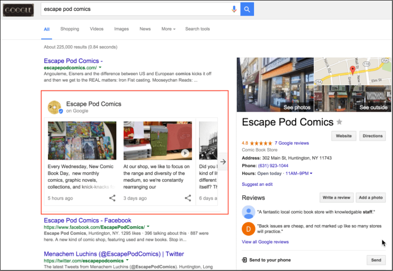 Business Name Query w Google Posts