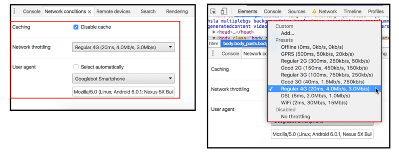 Emulate Network Conditions