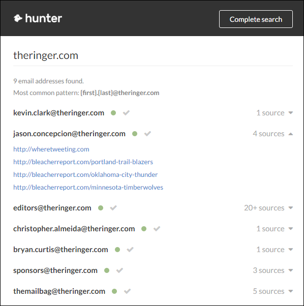 Hunter screenshot