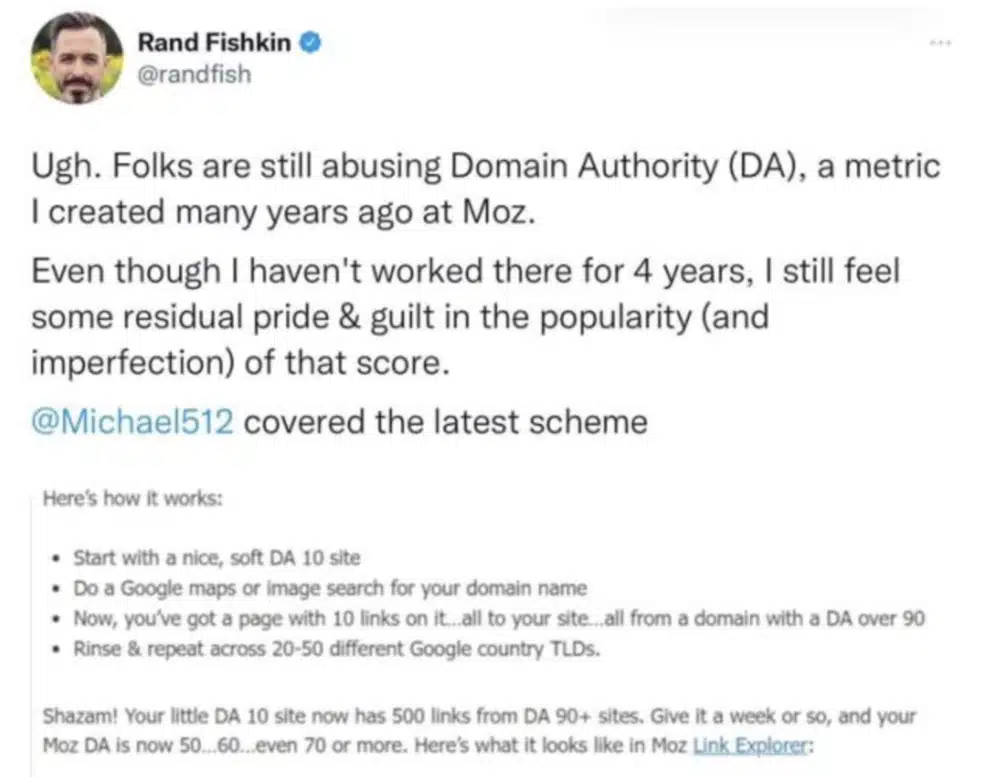 Рэнд Фишкин об авторитете домена