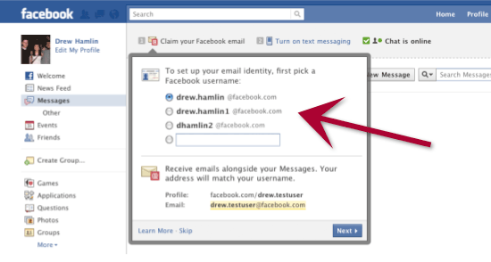 how to get facebook user email