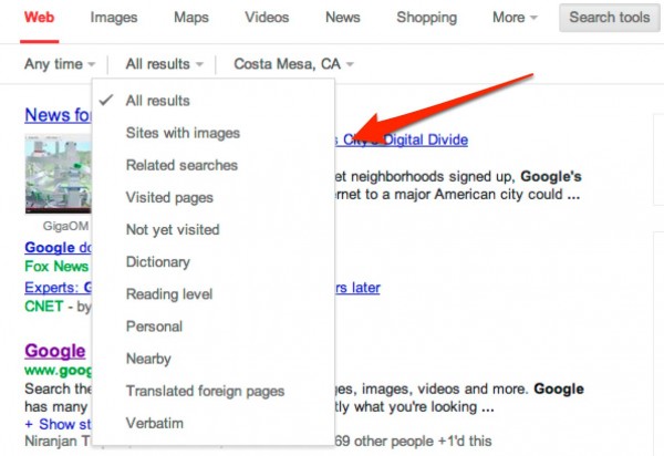 Google Testing Search Options Listed Above Results, Rather Than To Side ...