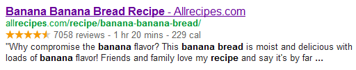 Google Recipe Snippet