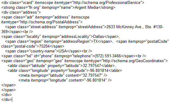 Local Business Schema.org Markup Code