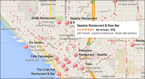 Image result for google maps restaurants