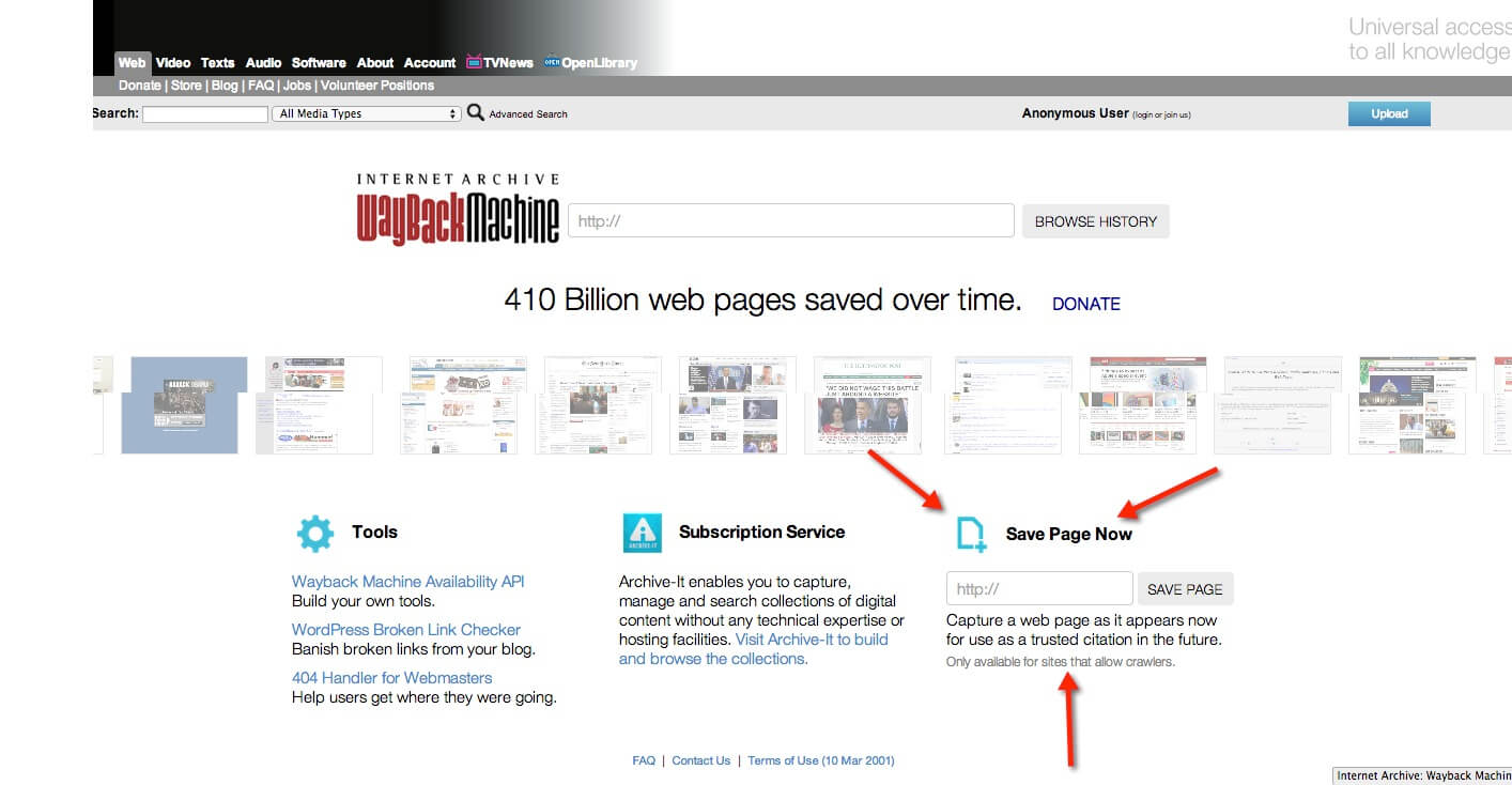 How To Save Urls To The Wayback Machine On Demand
