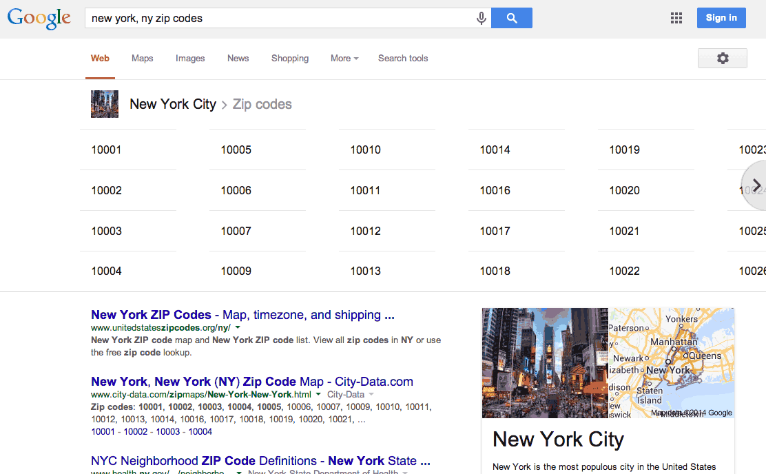 Google Adds Zip  Code  Matches In Knowledge Graph Carousel