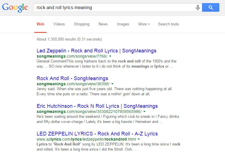 Song Lyrics Hit The Serps Analyzing Google Bing Traffic To 5