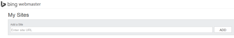 Add a Site Bing Webmaster Tools
