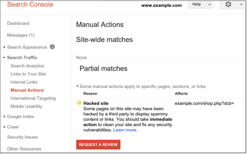 google-manual-action-hacked-site