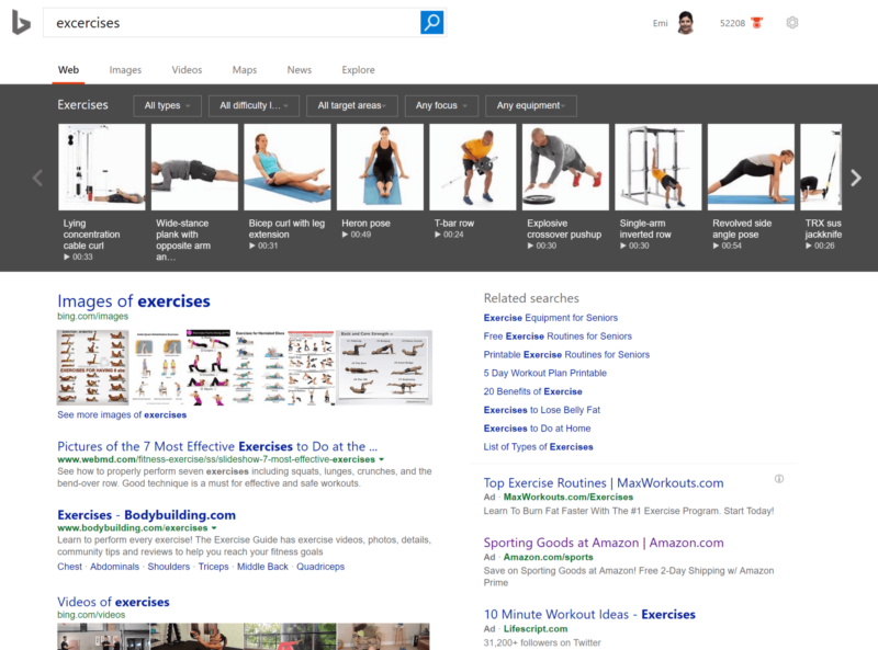 Bing gets in shape with search updates for exercise & healthy recipe ...