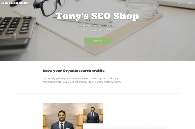 Tony's SEO Shop Website