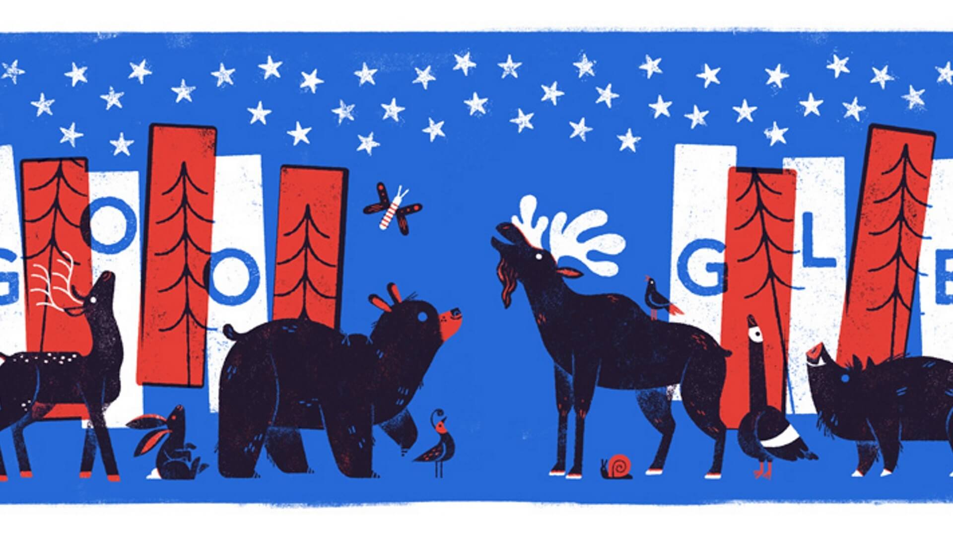 Fourth of July Google doodle inspired by US's 1st National Parks