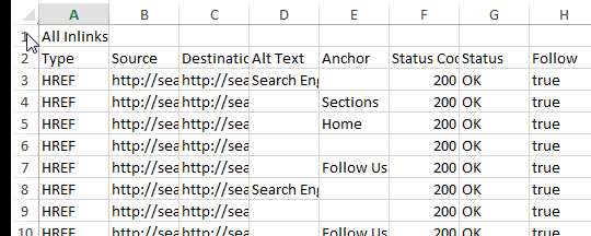 Clean up Screaming Frog data in Excel