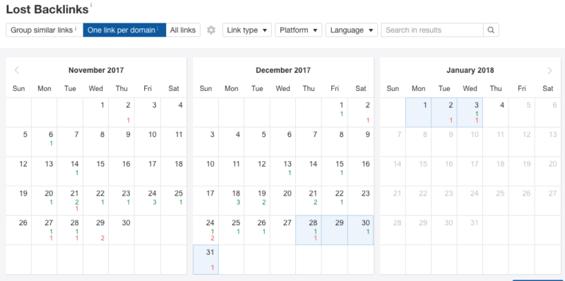 lost links calendar view