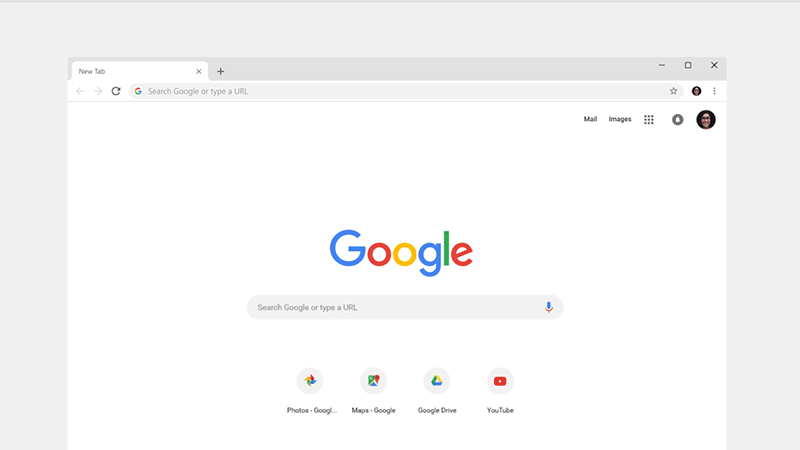 Google chrome search bar on desktop