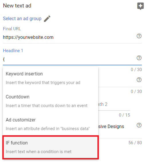 Google 广告Ads中IF函数的用法