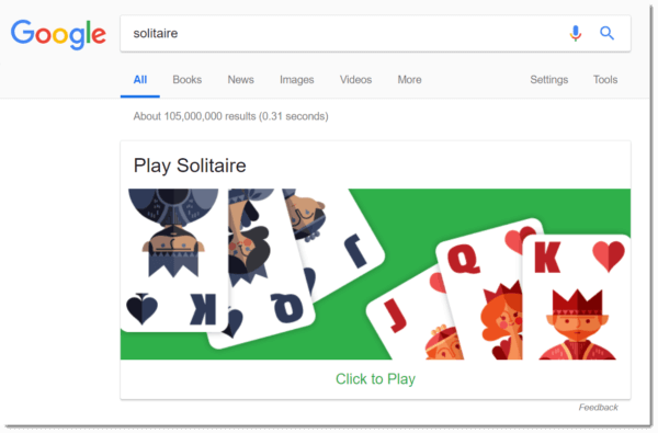 Google Easter egg: Solitaire