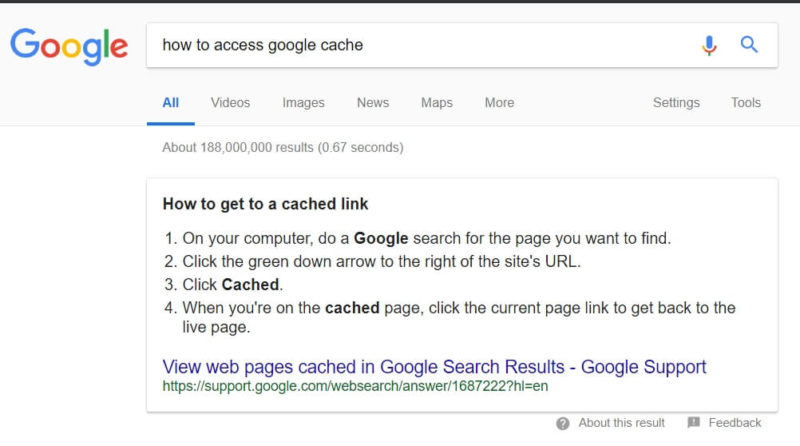 Google cached pages gone