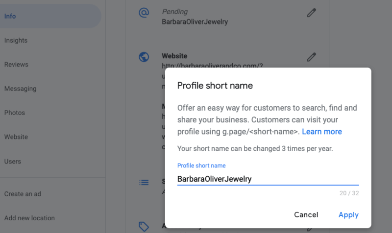 Google adds short names and URLs to Google My Business listings