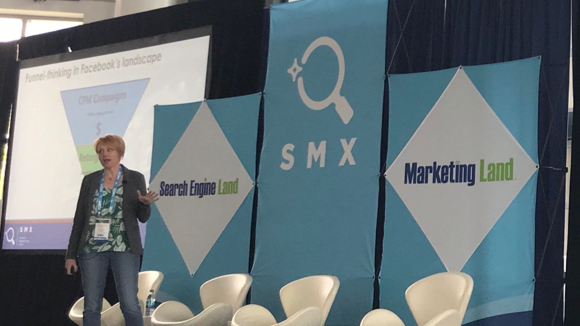 Susan Wenograd, account group director at Aimclear, speaking at SMX Advanced