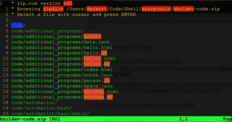 Uncompressed Zip file