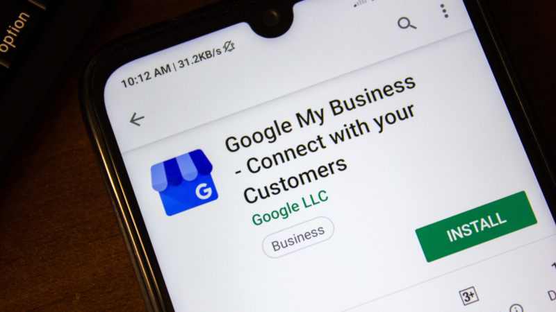 Google my Business app on a mobile phone