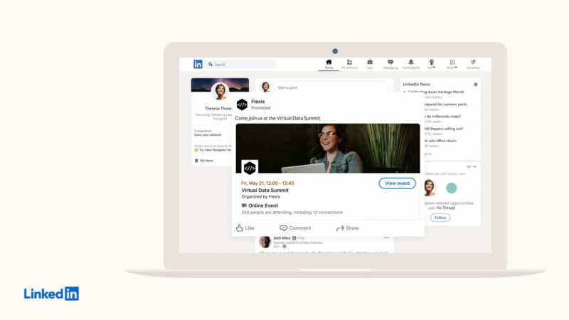 LinkedIn Introduce Event Ads E Post