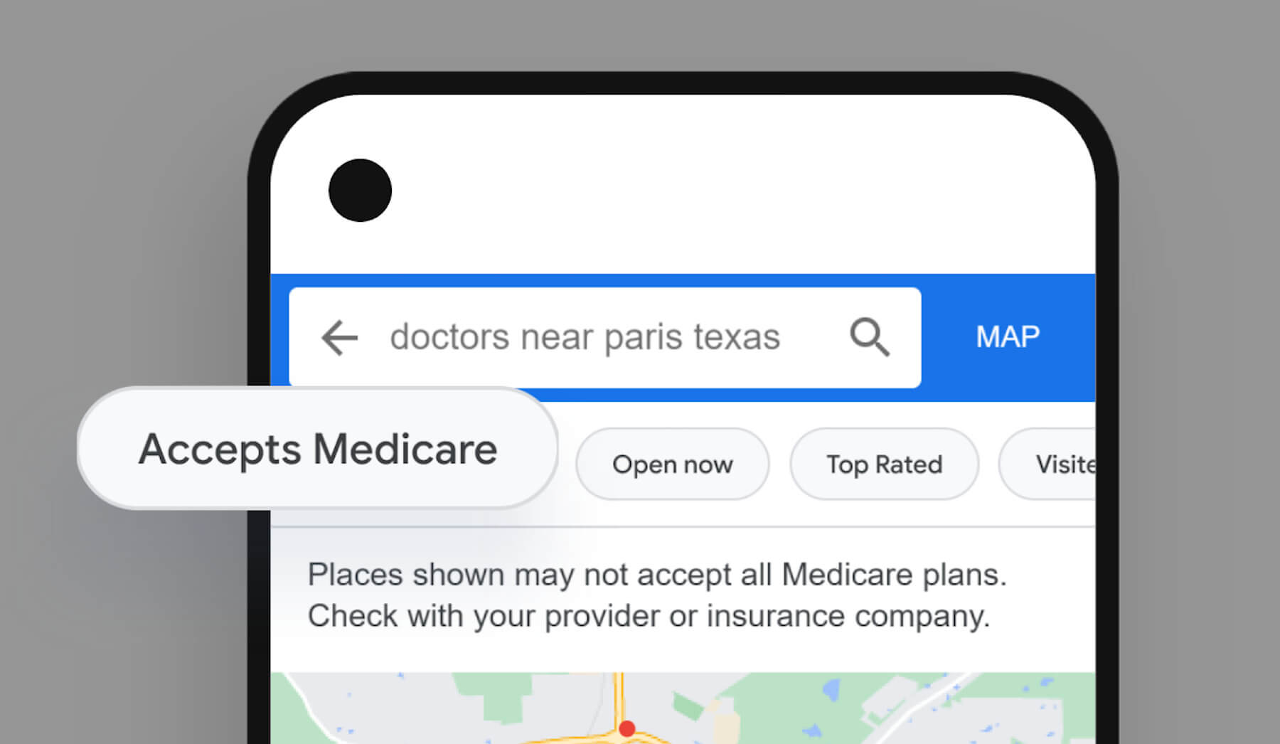 Google Search allows you to see if a physician or healthcare facility takes your insurance coverage