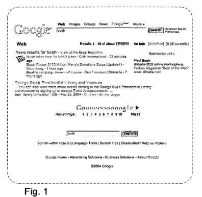 Google User Interface Patent