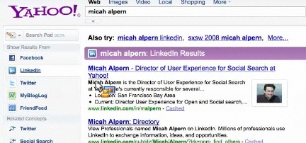 Yahoo LinkedIn Search