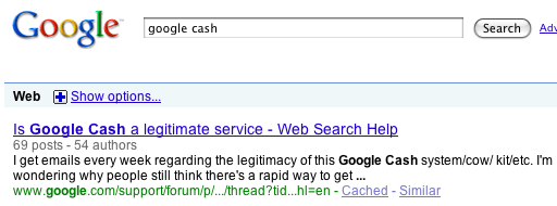 google-cash-serp