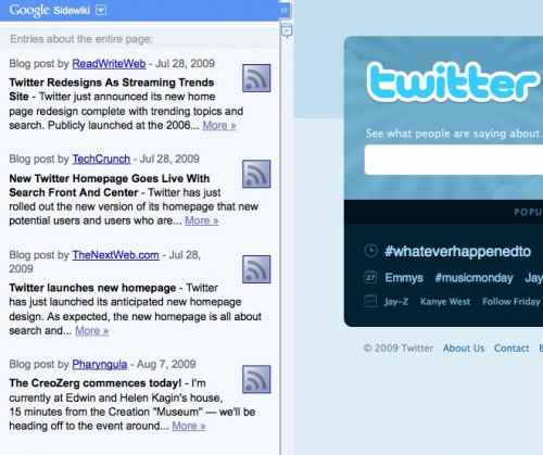 Twitter & Sidewiki