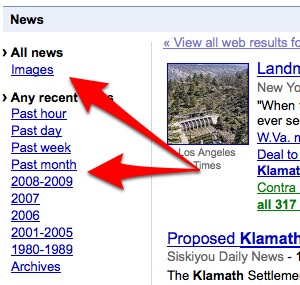 Google News Search Options