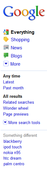 Search Options Column