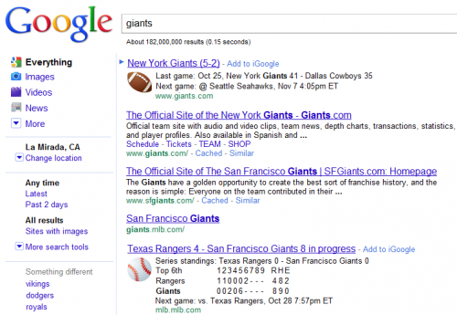 giants of the football type on Google Giants