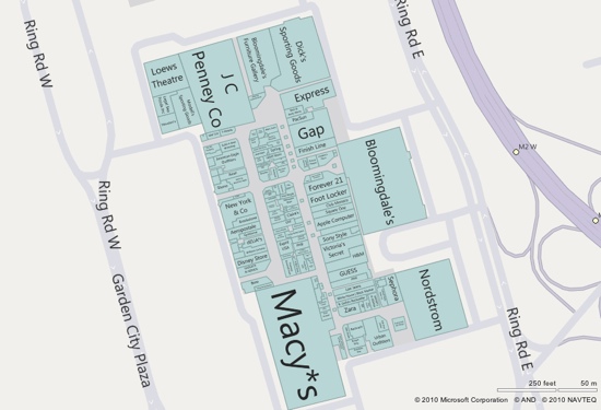 Bing Maps venue maps now feature nine largest US malls