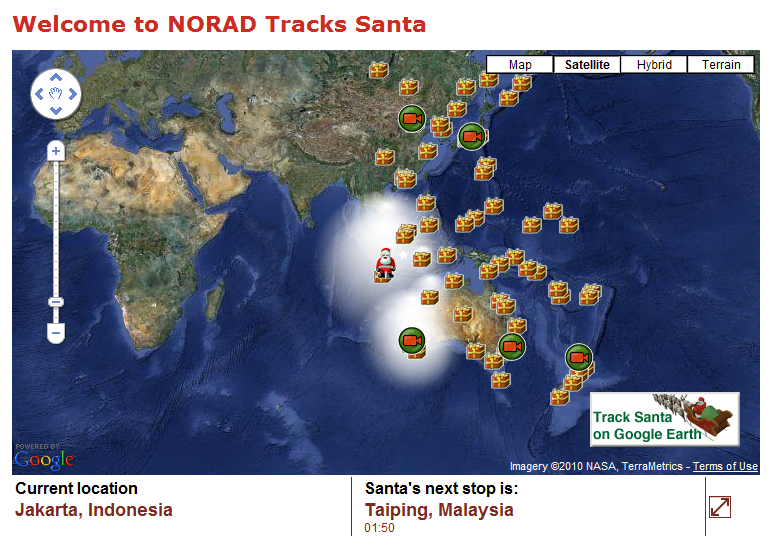 Father christmas shop satellite tracking